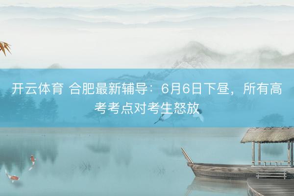 开云体育 合肥最新辅导：6月6日下昼，<a href=