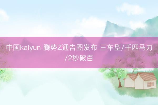 中国kaiyun 腾势Z通告图发布 三车型/千匹马力/2秒破百