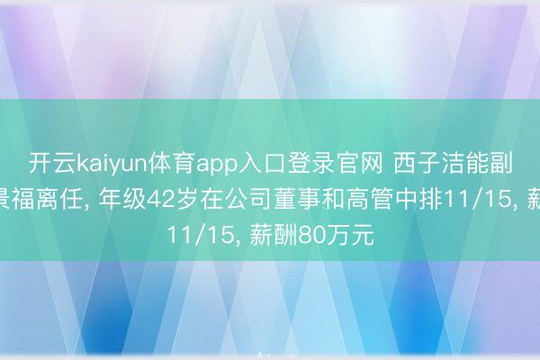开云kaiyun体育app入口登录官网 西子洁能副总司理李景福离任， 年级42岁在公司董事和高管中排11/15， 薪酬80万元