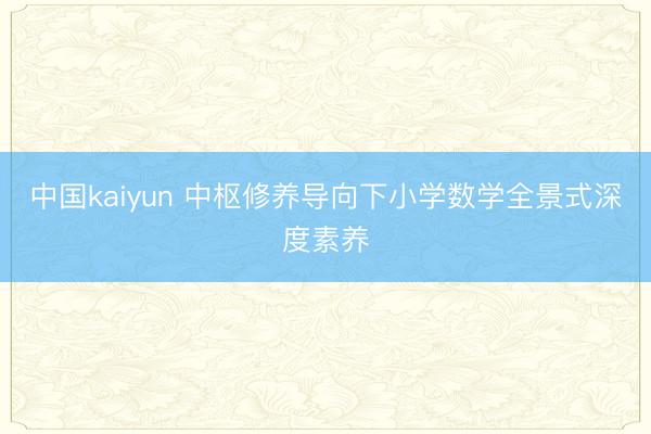 中国kaiyun 中枢修养导向下小学数学全景式深度素养