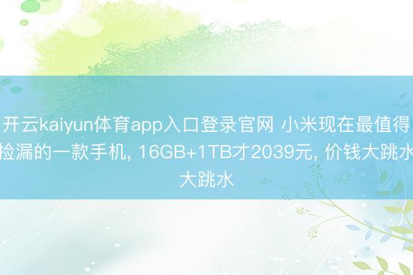 开云kaiyun体育app入口登录官网 小米现在最值得捡漏的一款手机, 16GB+1TB才2039元, 价钱大跳水