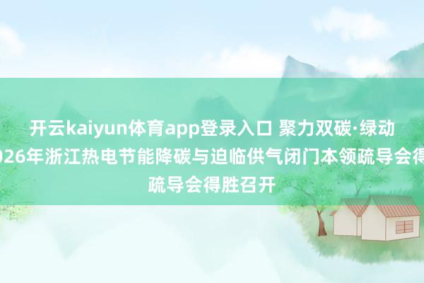 开云kaiyun体育app登录入口 聚力双碳·绿动嘉兴|2026年浙江热电节能降碳与迫临供气闭门本领疏导会得胜召开